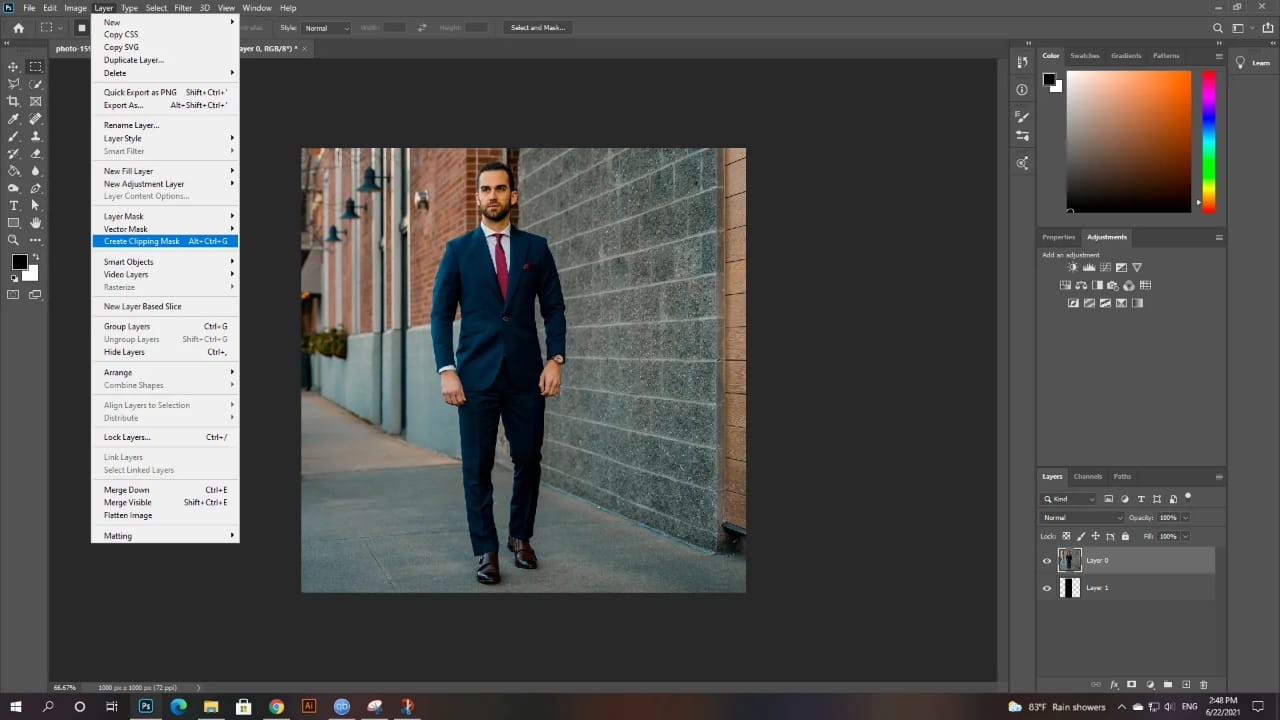 How to create a clipping mask in Photoshop